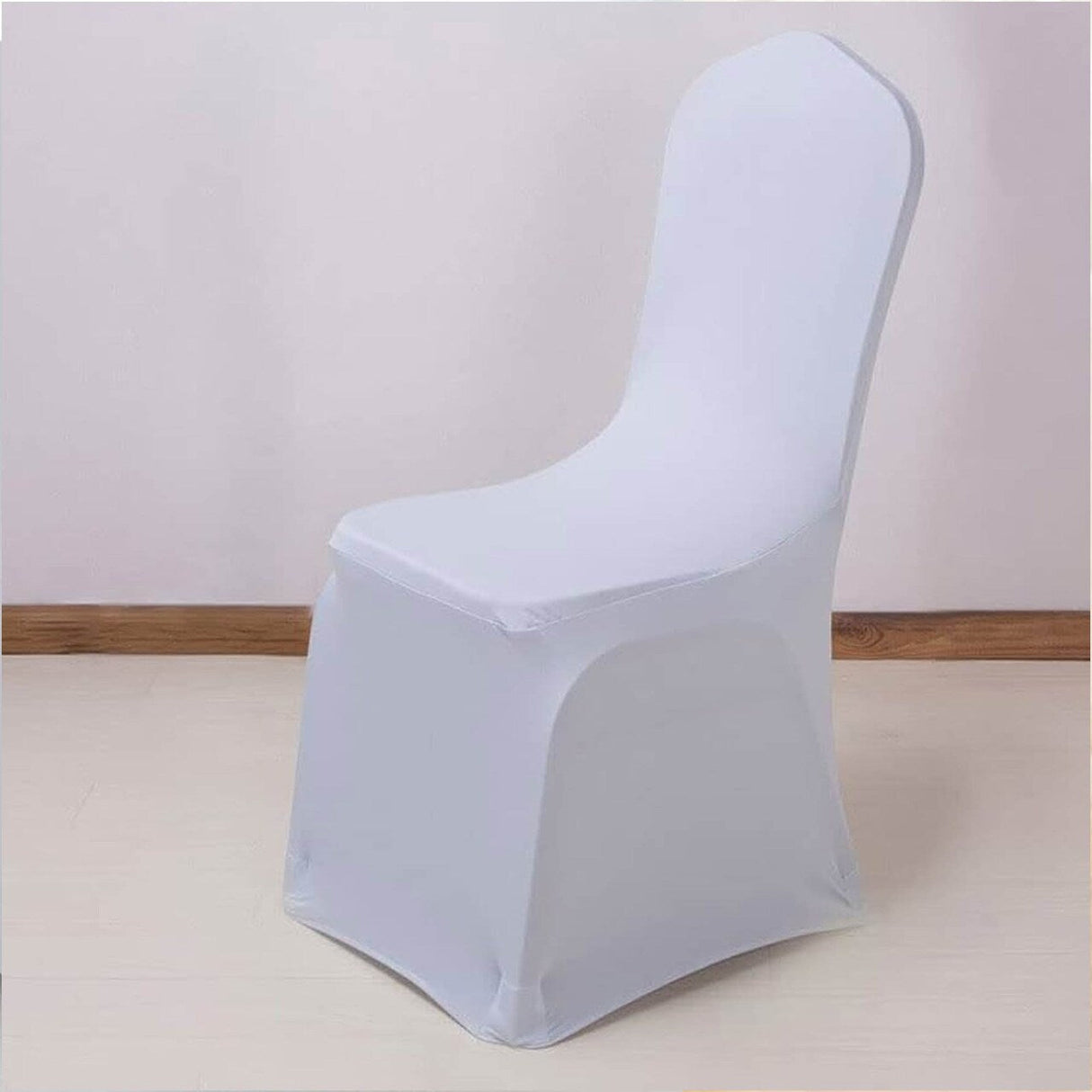 1 Piece Spandex Banquet Chair Cover Platinum or Light Silver Stretch Wrinkle Free Elegant