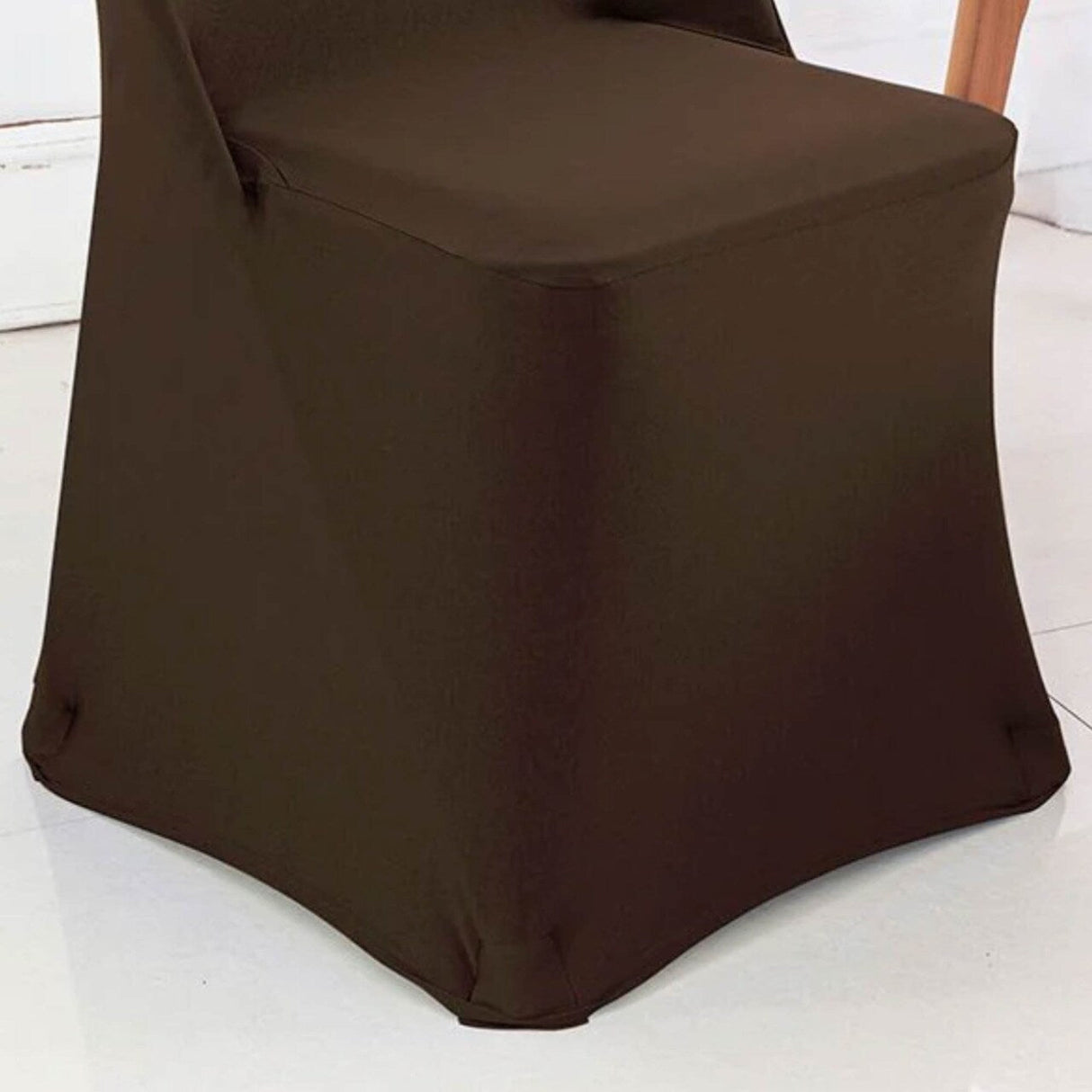 1 Piece Chocolate Stretch Spandex Chair Cover for Warm Folding Seating
