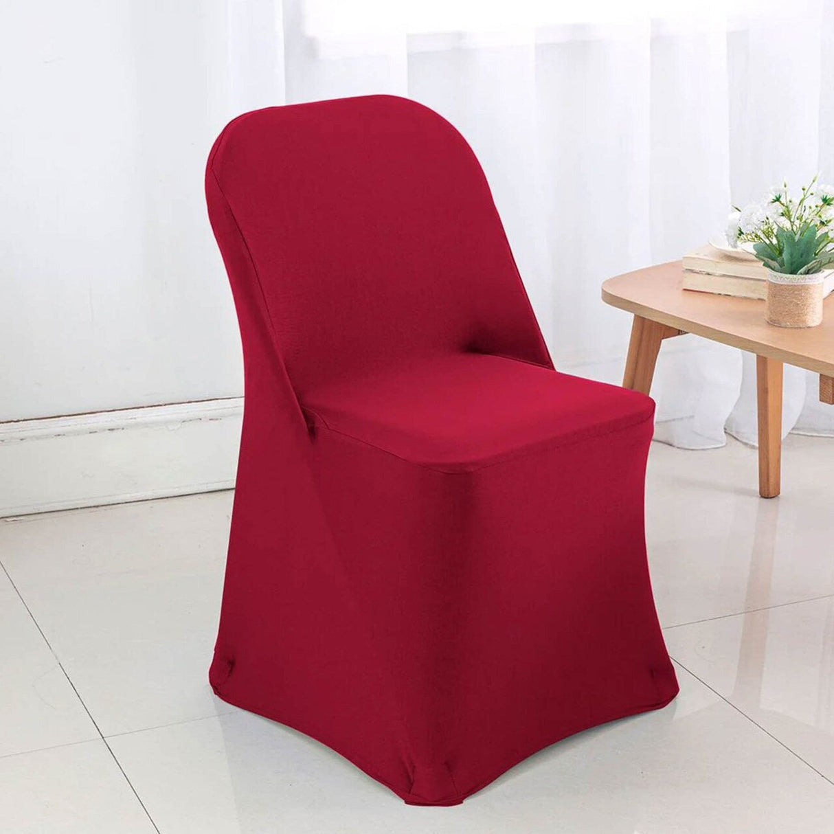 1 Piece Apple Red Stretch Spandex Chair Cover for Vibrant Folding Seating