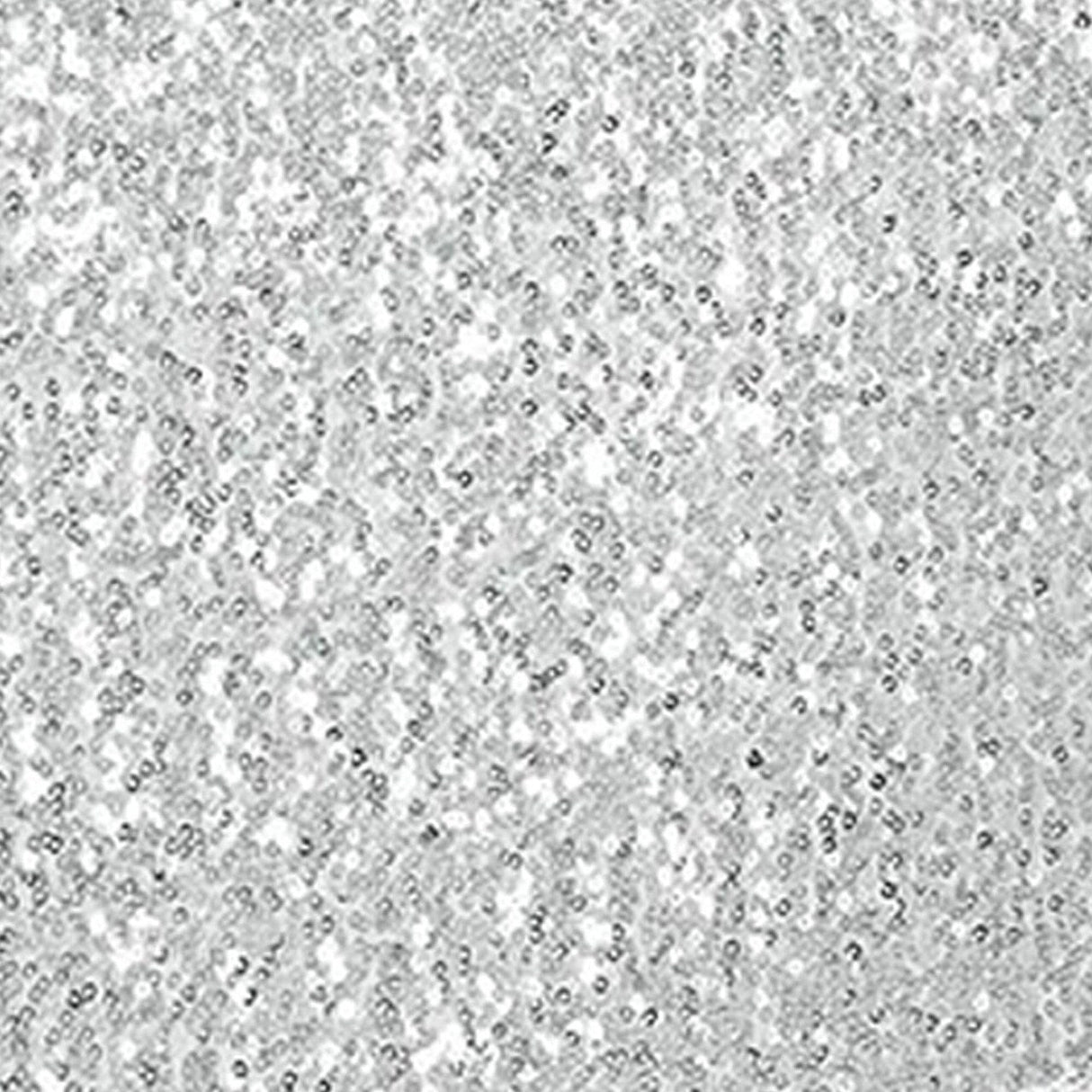 1 Piece Platinum Or Light Silver Sequin Spandex Chair Cap 13.5 inch by 10 inch Decor