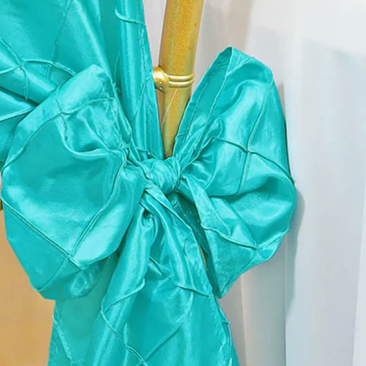 10 Pieces Pool Blue Pintuck Taffeta Chair Sashes 9.5 x 108 Inches