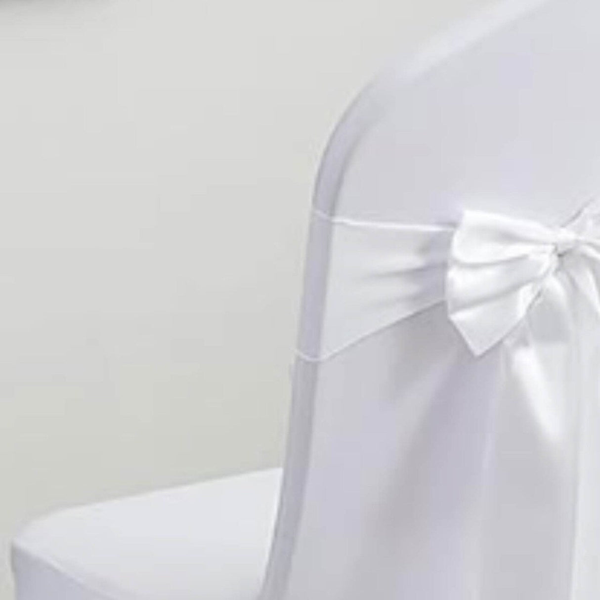 10 Pieces White Polyester Chair Sashes 8"x108" with Serged Edges for Events