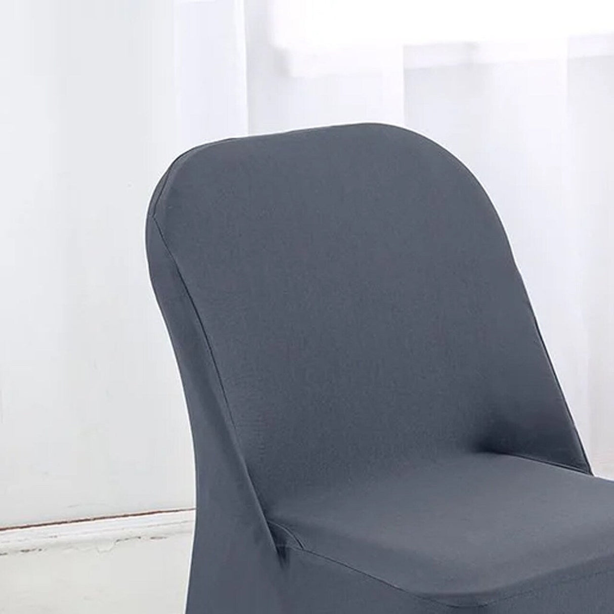 1 Piece Pewter Spandex Chair Cover for Sleek Folding Seating