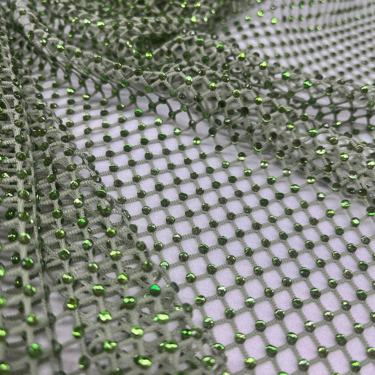 1 Yard Diamond Fishnet Fabric Stretch Lace, Soft Nylon Spandex Blend, 58" Width,