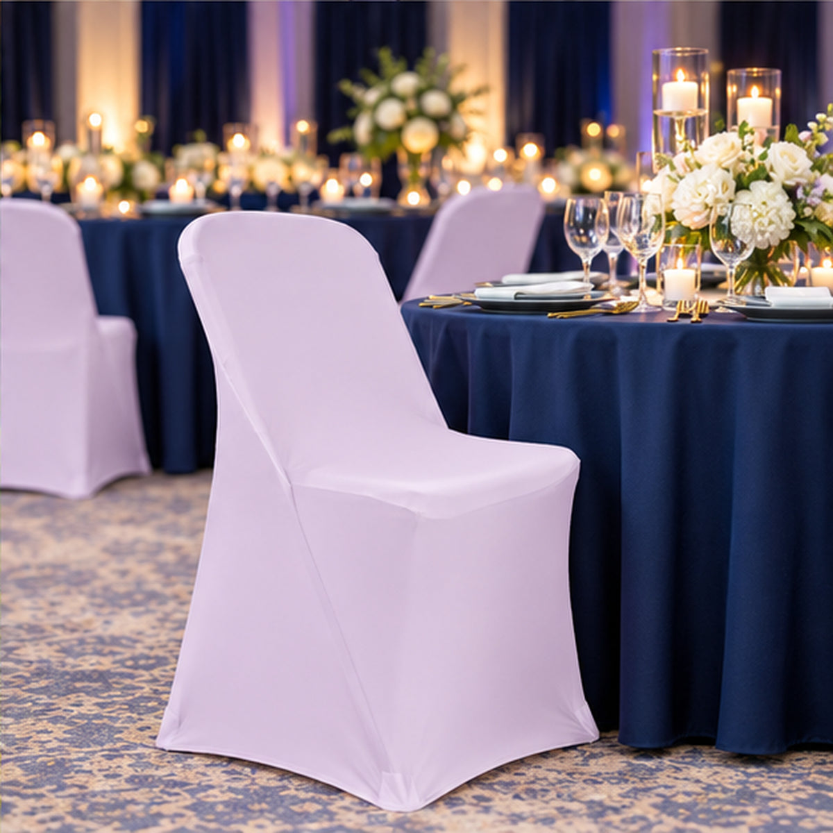 Lavender Premium Spandex Lifetime Folding Chair Cover 220 GSM