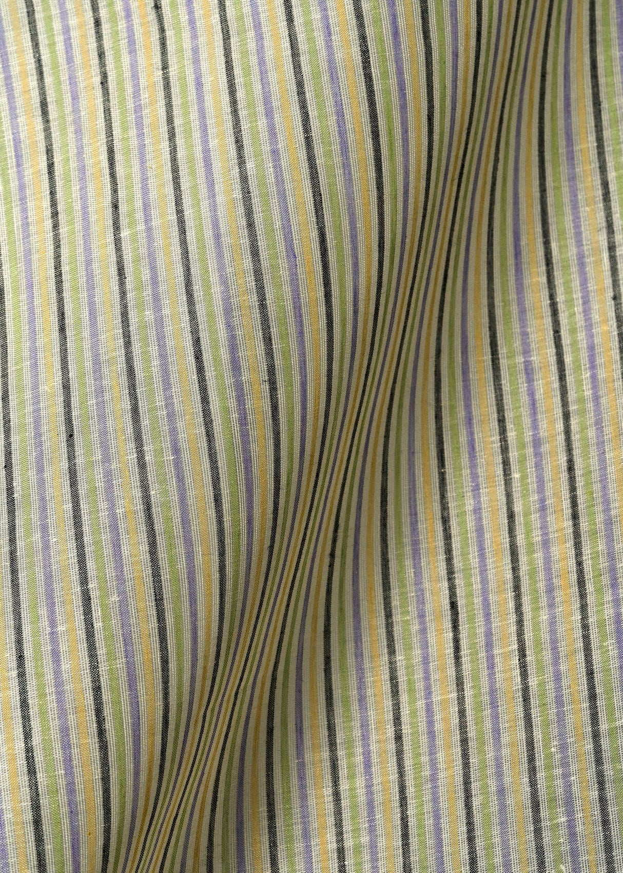 1 Yard Irish Pure Linen 5 Tone Tweed Stripe Fabric 62"/60" Width