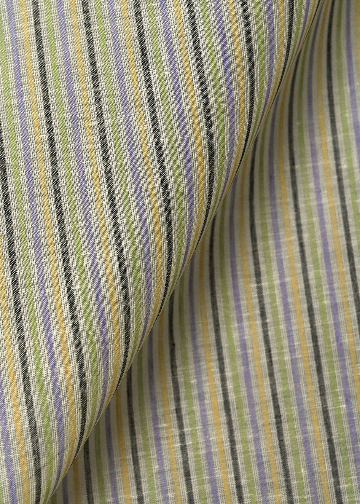 1 Yard Irish Pure Linen 5 Tone Tweed Stripe Fabric 62"/60" Width