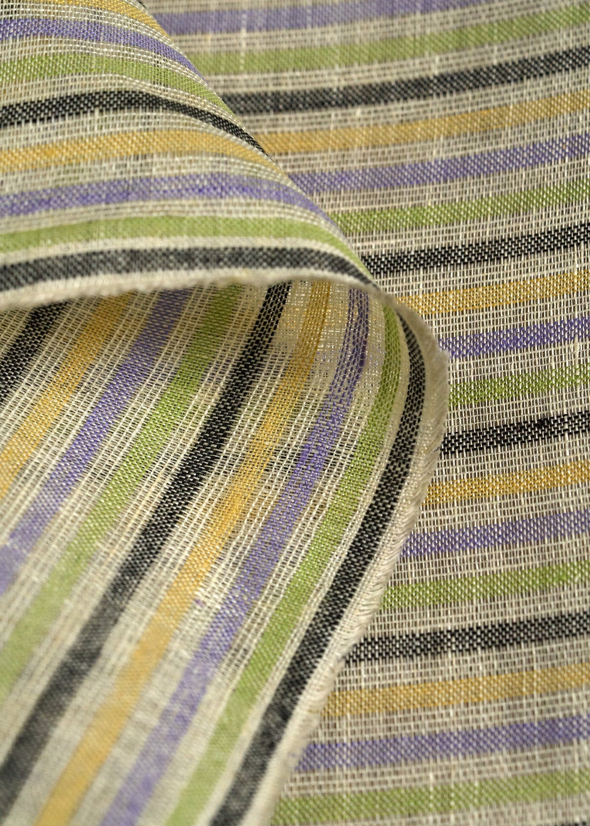 1 Yard Irish Pure Linen 5 Tone Tweed Stripe Fabric 62"/60" Width