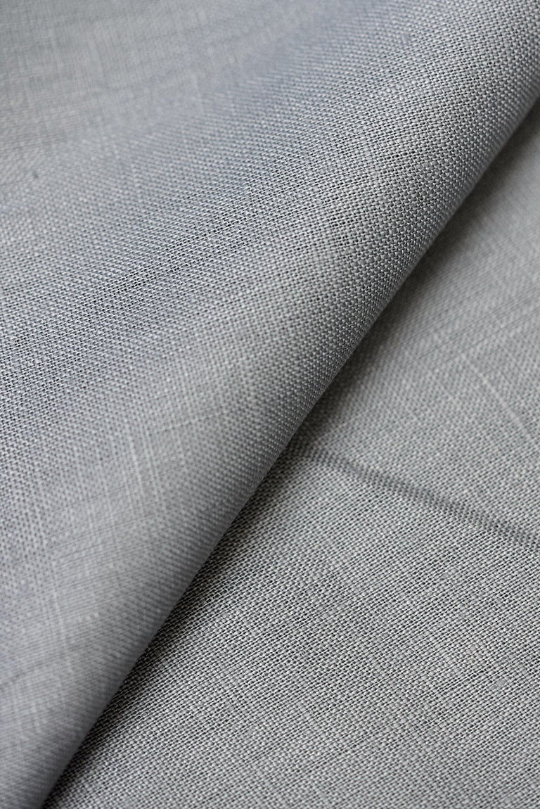 1 Yard Softened Grey Pure Linen Fabric Midweight 5.5 oz 54 Inches Wide