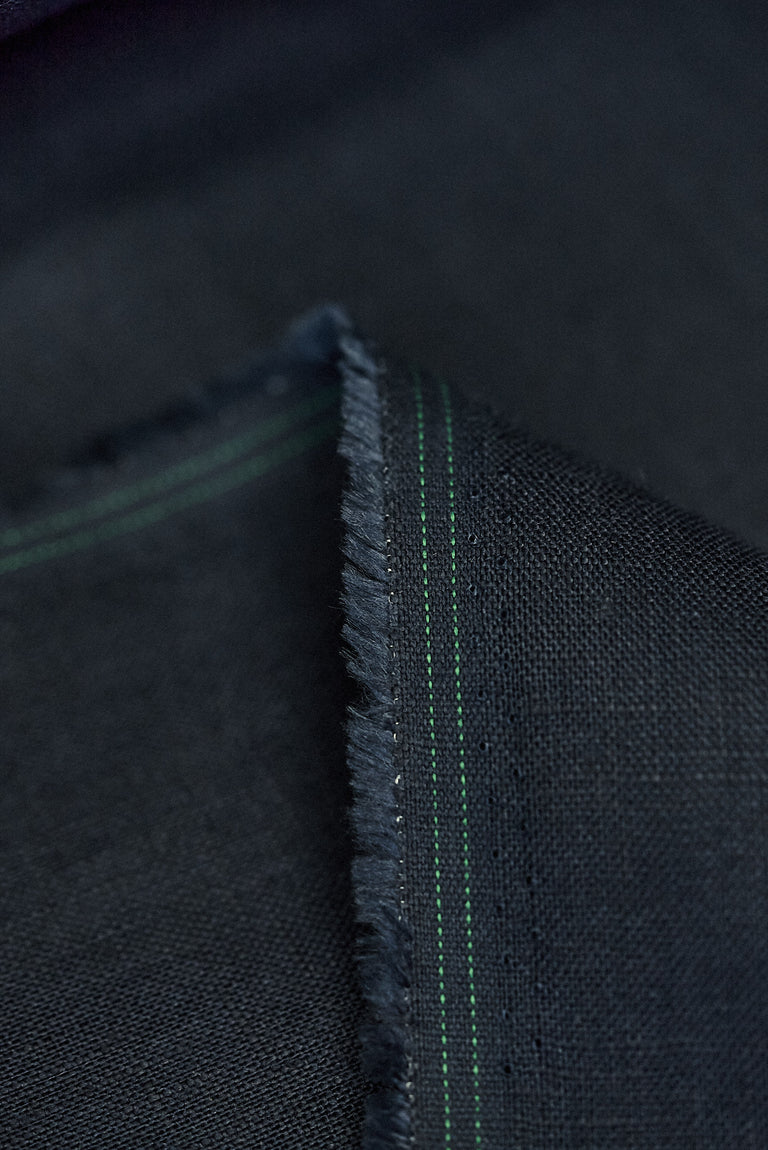 1 Yard Navy Blue Pure Linen Fabric, Softened Midweight 5.5 oz 54 Inch Wide