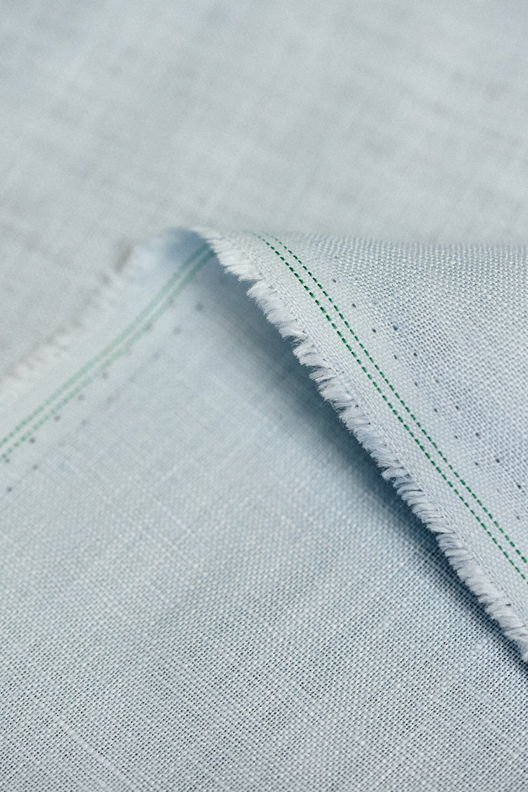 1 Yard Softened Powder Blue Pure Linen Fabric, Midweight 5.5 oz 54 Inches Wide