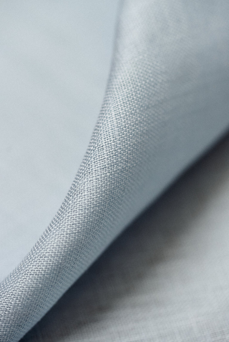 1 Yard Softened Powder Blue Pure Linen Fabric, Midweight 5.5 oz 54 Inches Wide