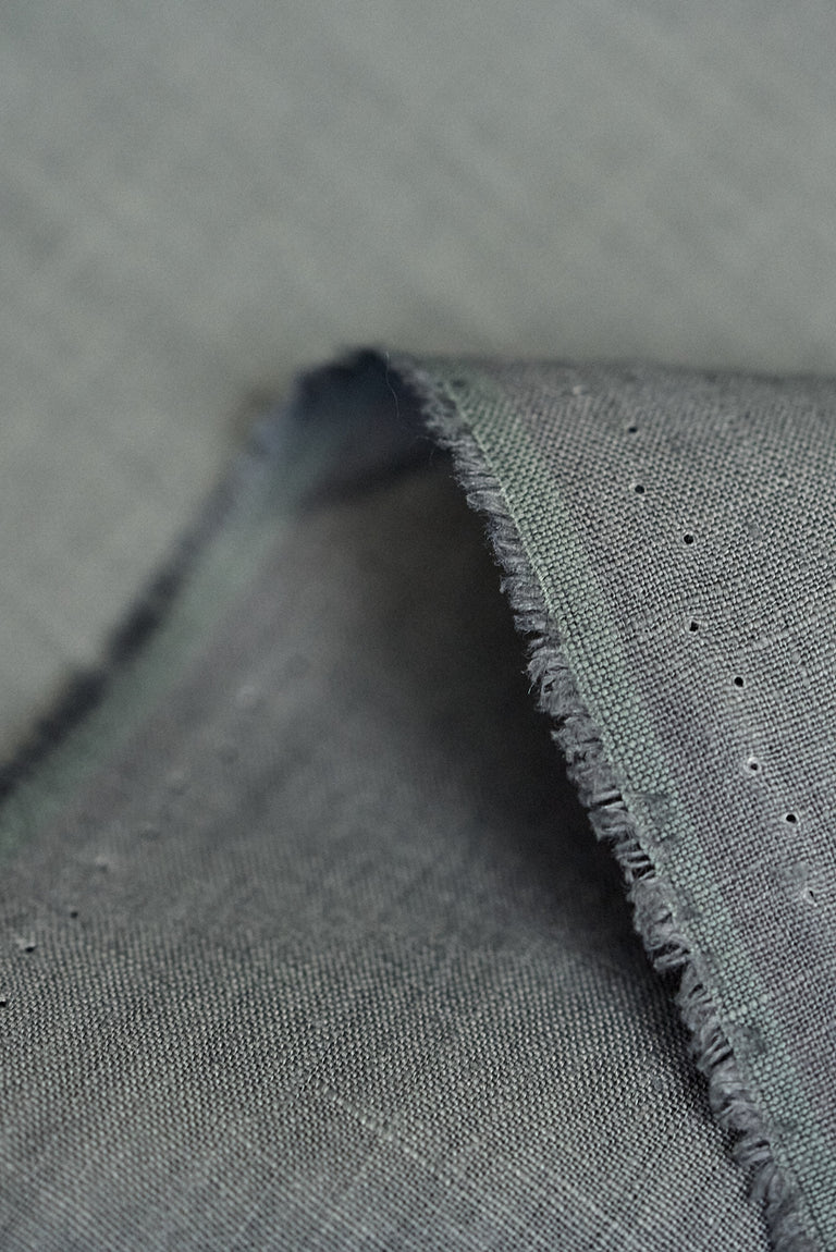 1 Yard Premium Pewter Pure Linen Fabric Midweight 5.5 oz 60 Inches Wide