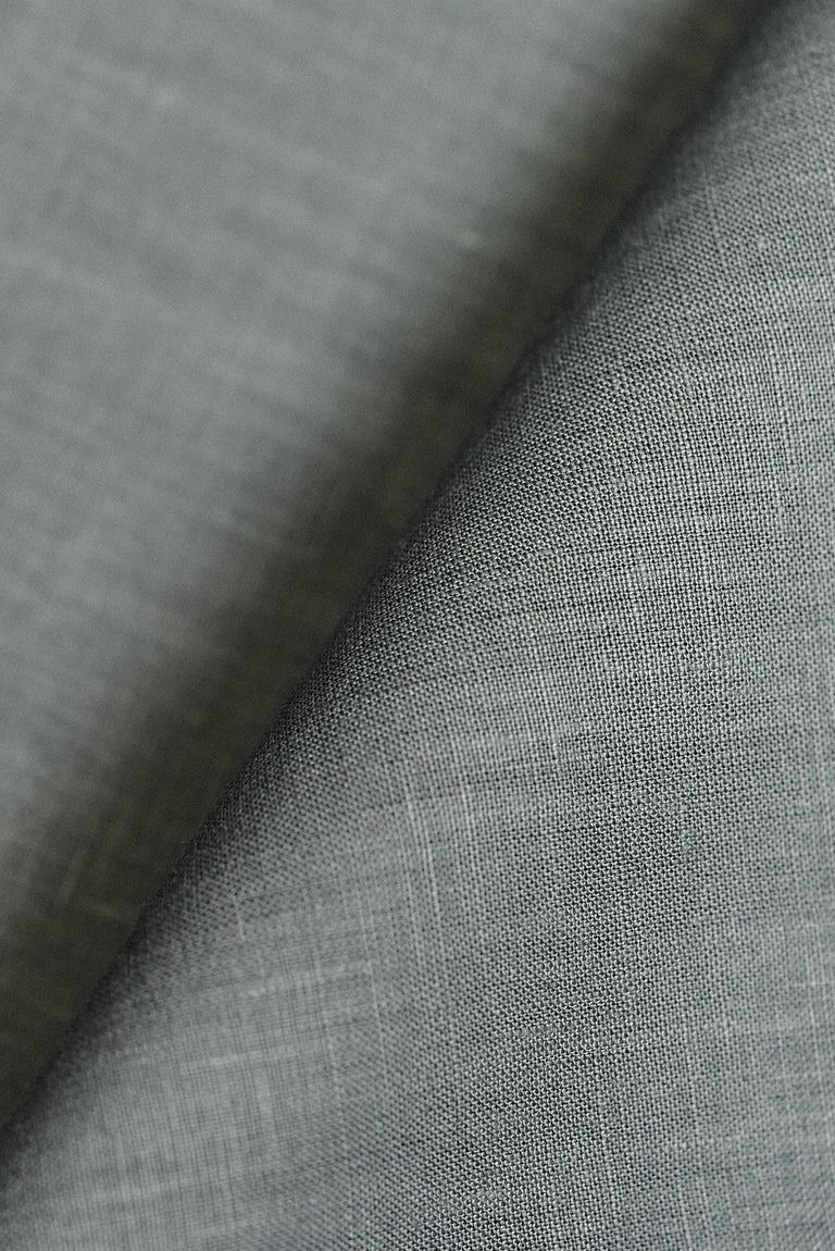 1 Yard Premium Pewter Pure Linen Fabric Midweight 5.5 oz 60 Inches Wide