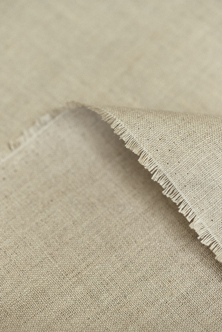 1 Yard Natural Pre Shrunk Pure Linen Fabric, Midweight Solid 60 Inches Wide