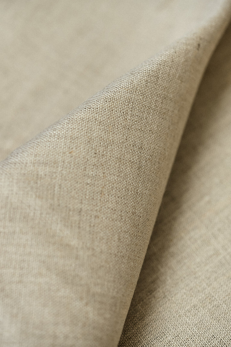 1 Yard Natural Pre Shrunk Pure Linen Fabric, Midweight Solid 60 Inches Wide