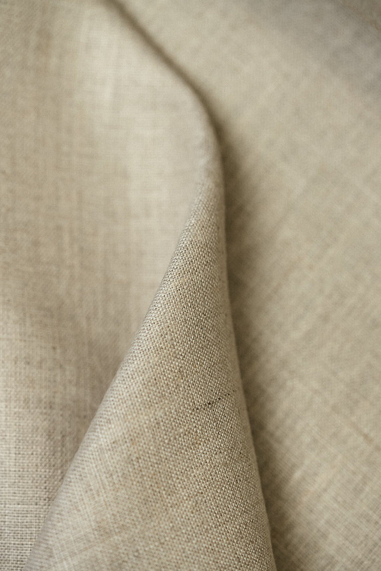 1 Yard Natural Pre Shrunk Pure Linen Fabric, Midweight Solid 60 Inches Wide