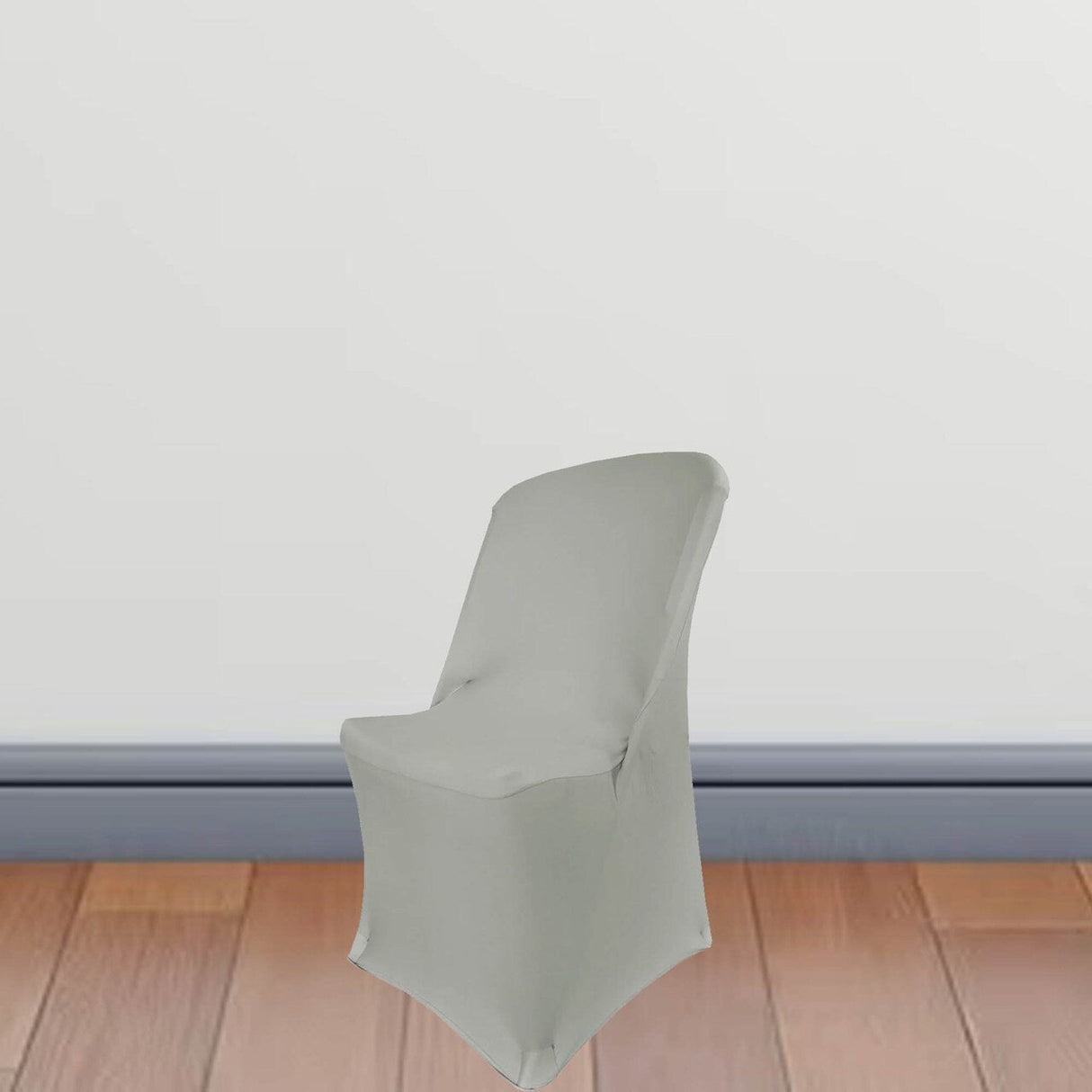1 Piece Elegant Silver Spandex Chair Cover for Lifetime Folding Chair Stretch Fit, Machine Washable
