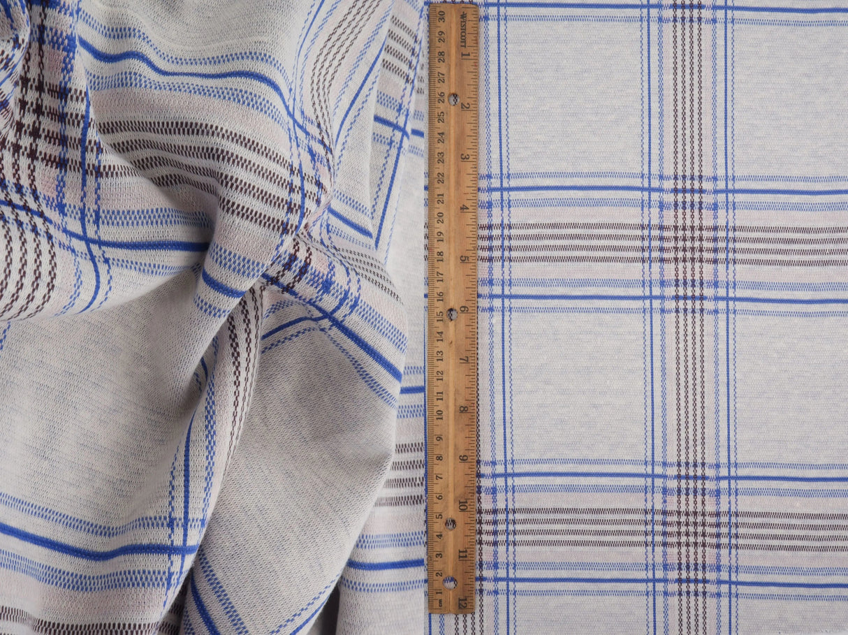 Double Knit Jacquard Plaid Fabric 1 Yard Soft Stretch Classic Pattern 58/60" Wide