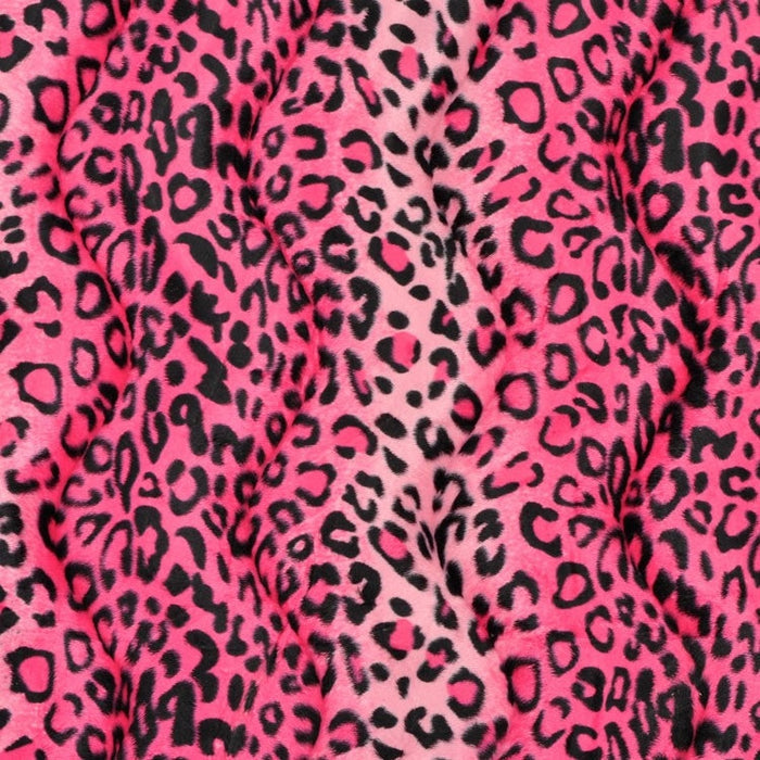 1 Yard Leopard Print Velboa Faux Fur 100% Polyester