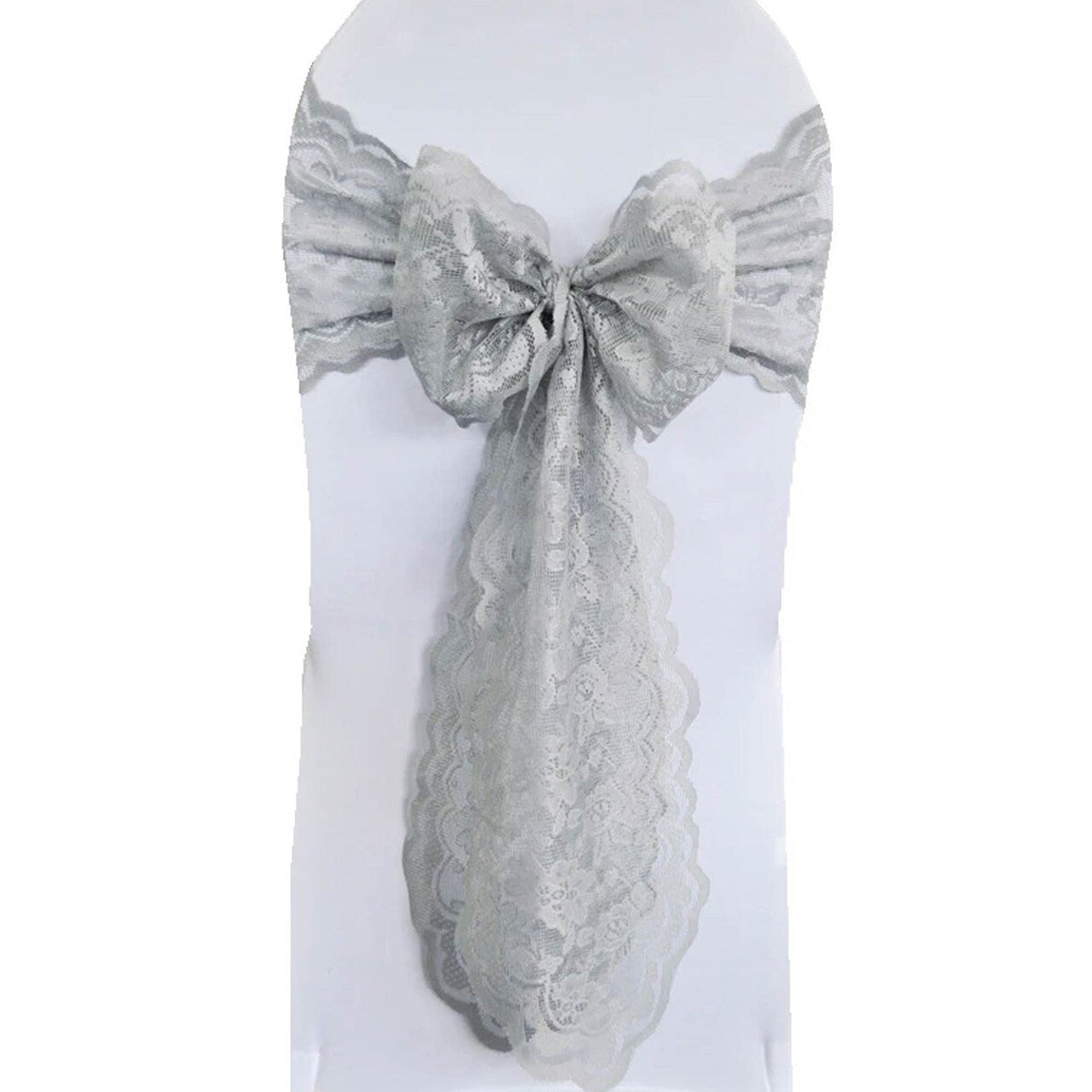 10 Pieces Silver Caspari Lace Chair Sashes for Sophisticated Event Decor 9x108 Inches