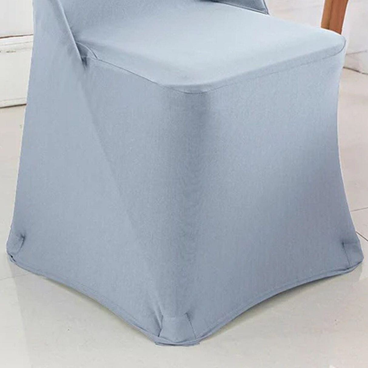 1 Piece Dusty Blue Stretch Spandex Chair Cover for Stylish Folding Seating