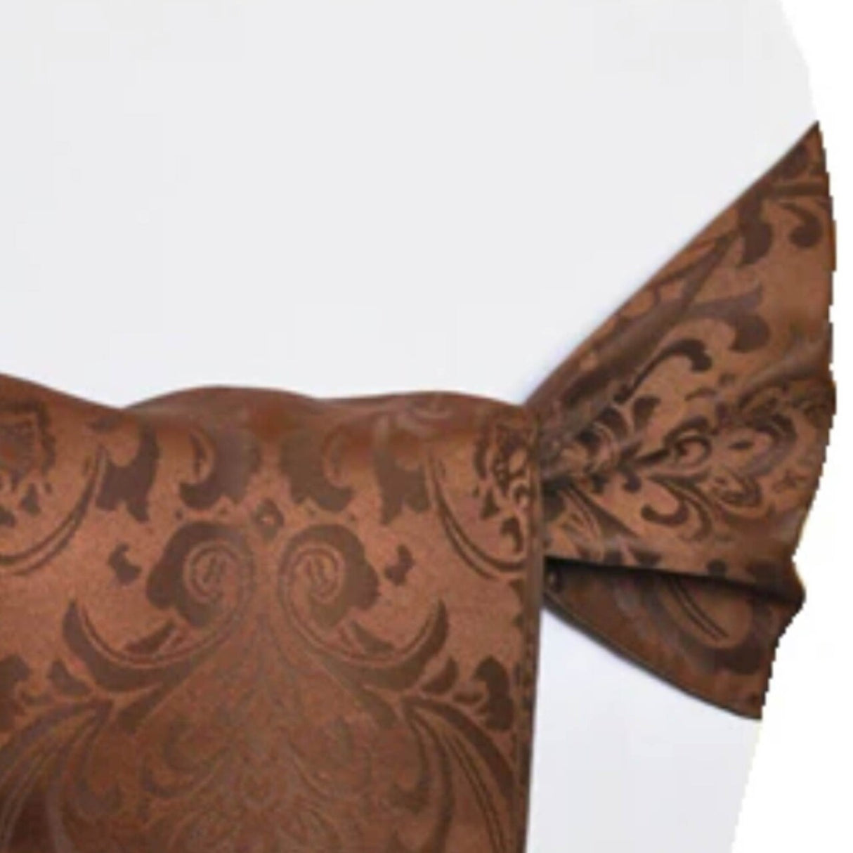 10 Pieces Premium Chocolate Floral Damask Jacquard Chair Sashes 7.5 x 108 Inches