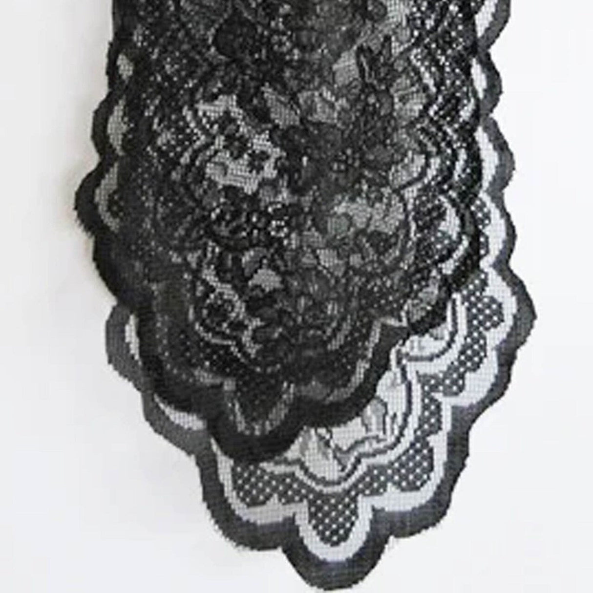 10 Pieces Black Caspari Lace Chair Sashes Premium Event Decoration 9" x 108"
