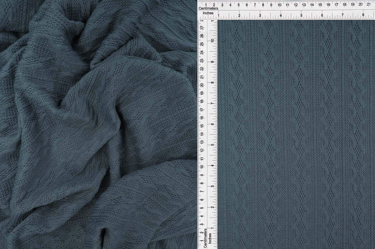 Knit Jacquard Cable Knit Sweater Fabric Stretch Polyester Spandex 58/60 Inches Wide