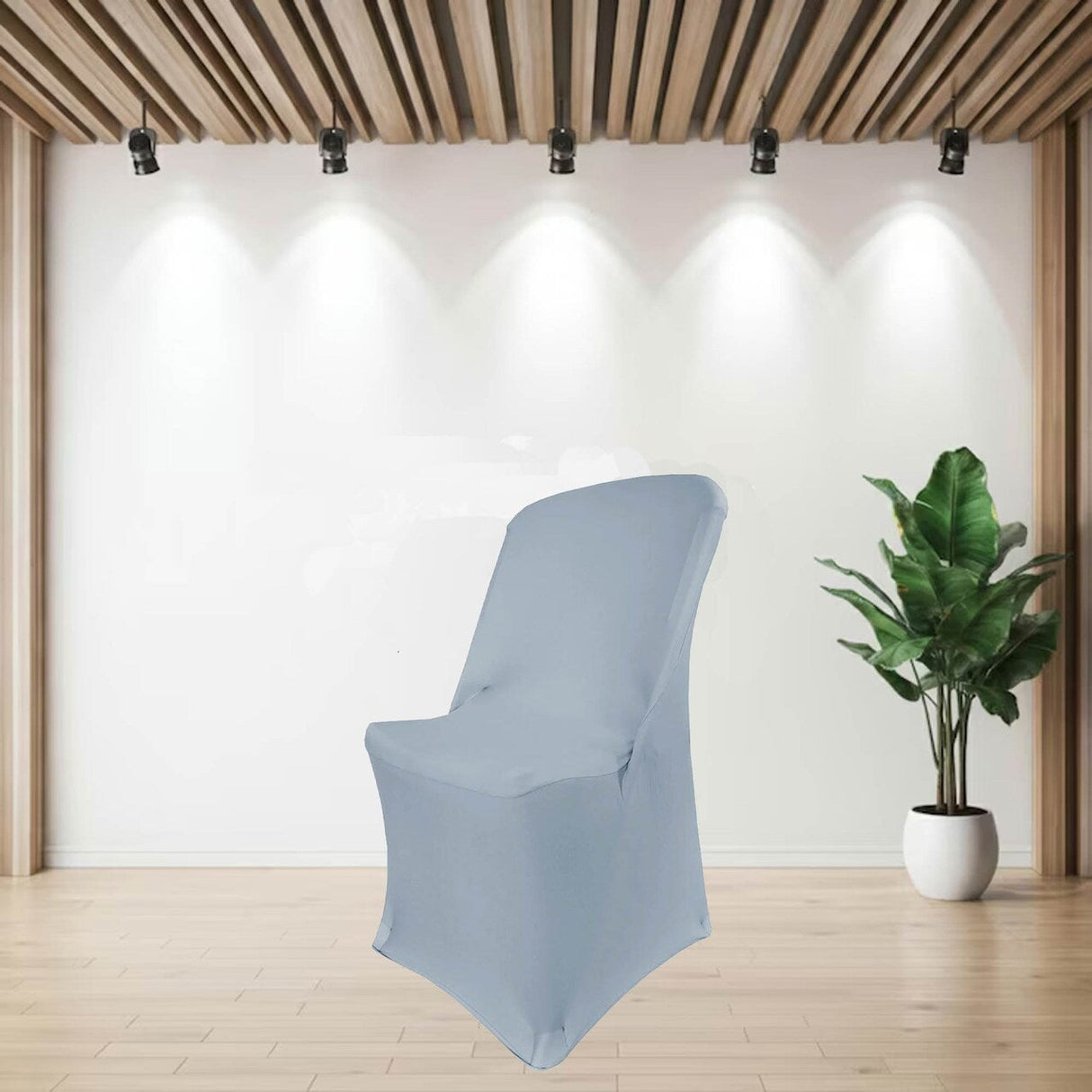 1 Piece Dusty Blue Spandex Slipcover for Lifetime Folding Chair Stretch Fit