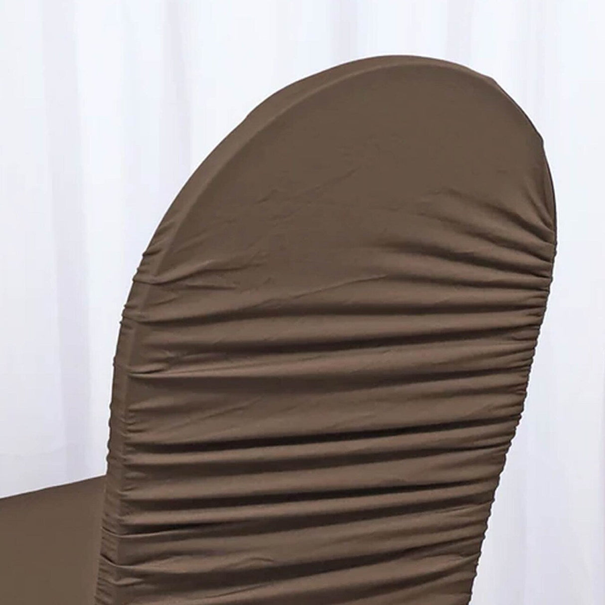 1 Piece Chocolate Rouge Banquet Chair Cover Ruffled Spandex for Elegant Events