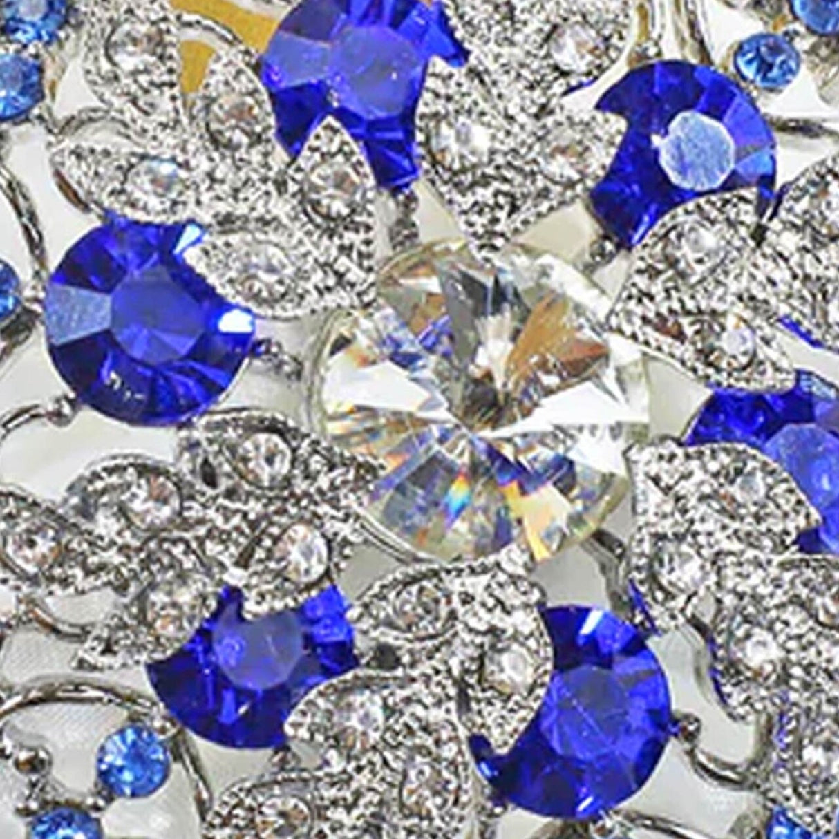 1 Piece Snowflake Rhinestone Chair Band Buckle Silver Metal Accent 2 Inch Width