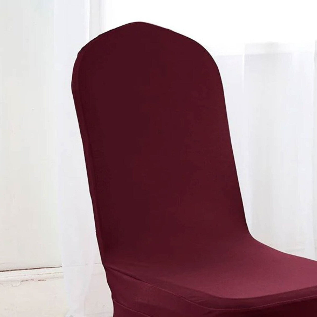 1 Piece Spandex Banquet Skirt Chair Cover Burgundy Stretch Elegant Wedding Decor