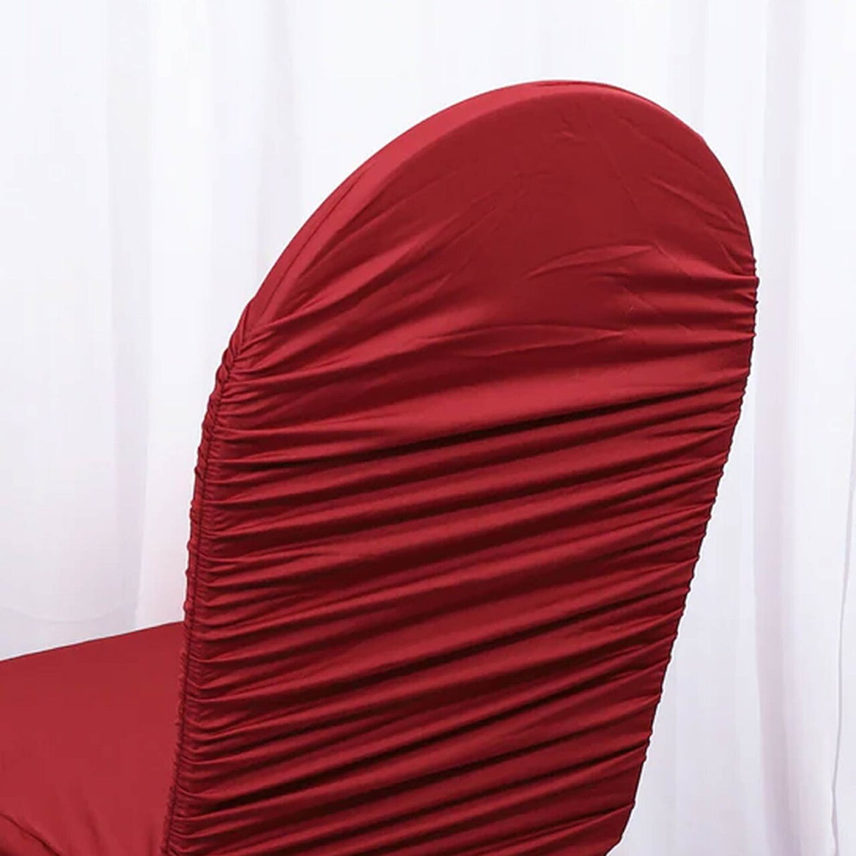 1 Piece Apple Red Rouge Chair Cover, Elegant Ruffled Spandex Banquet Fit