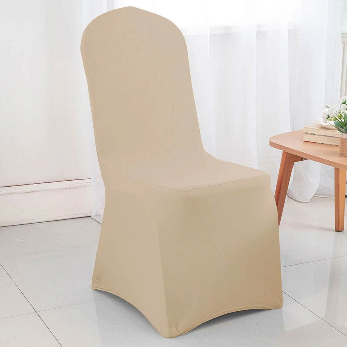 1 Piece Champagne Old Shade Spandex Banquet Chair Cover for Elegant Event Seating