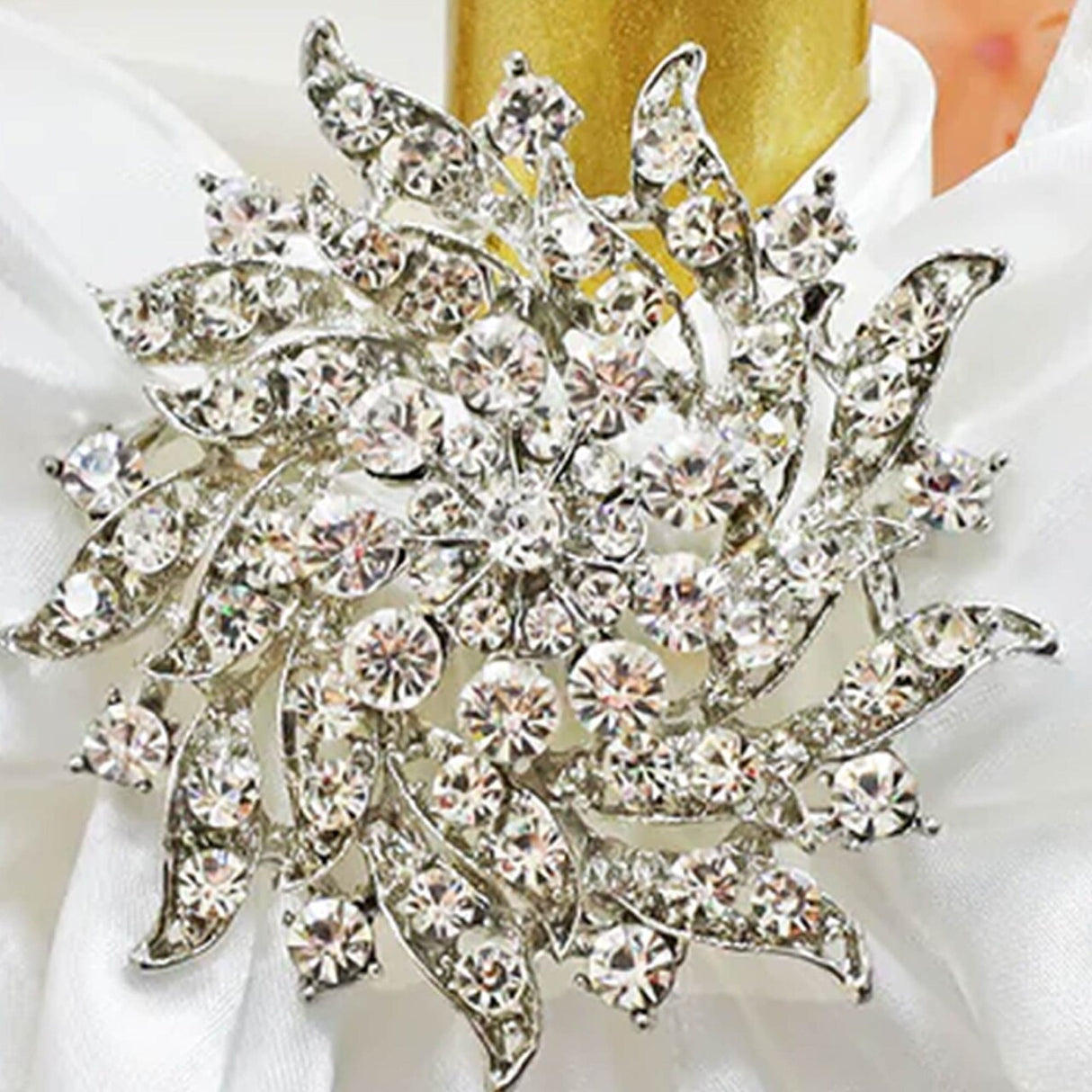 1 Piece Vintage Rhinestone Chair Band Buckle Elegant Metal Accent 2 Inch Width