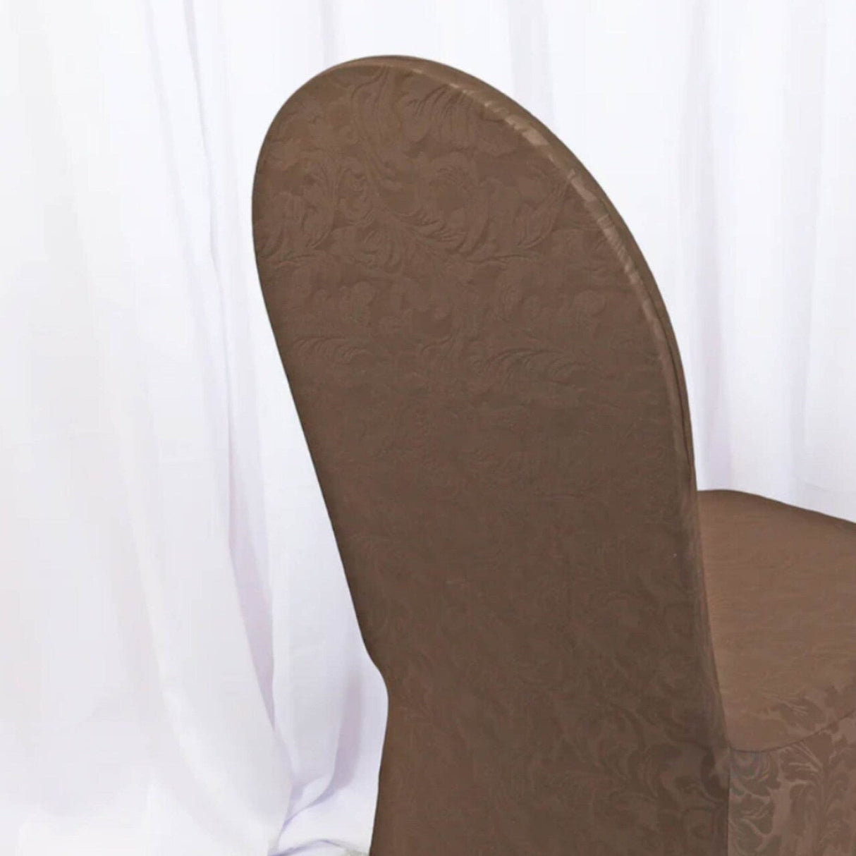 1 Piece Embossed Textured Spandex Event Chair Cover Chocolate