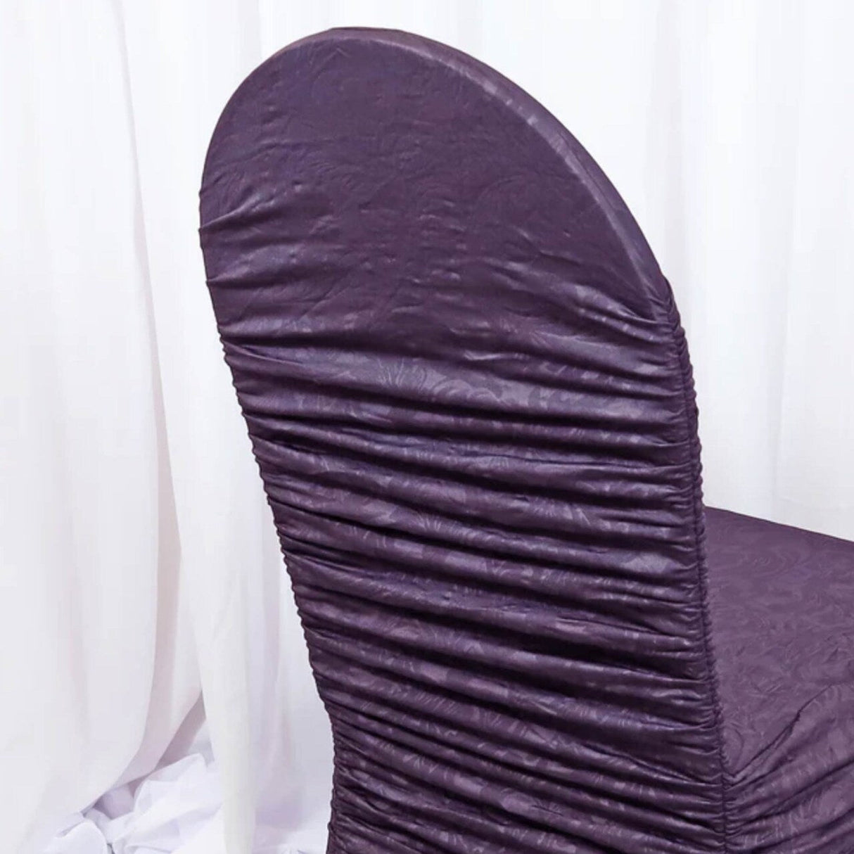 1 Piece Antique Rouge Texture Spandex Banquet Chair Cover Eggplant