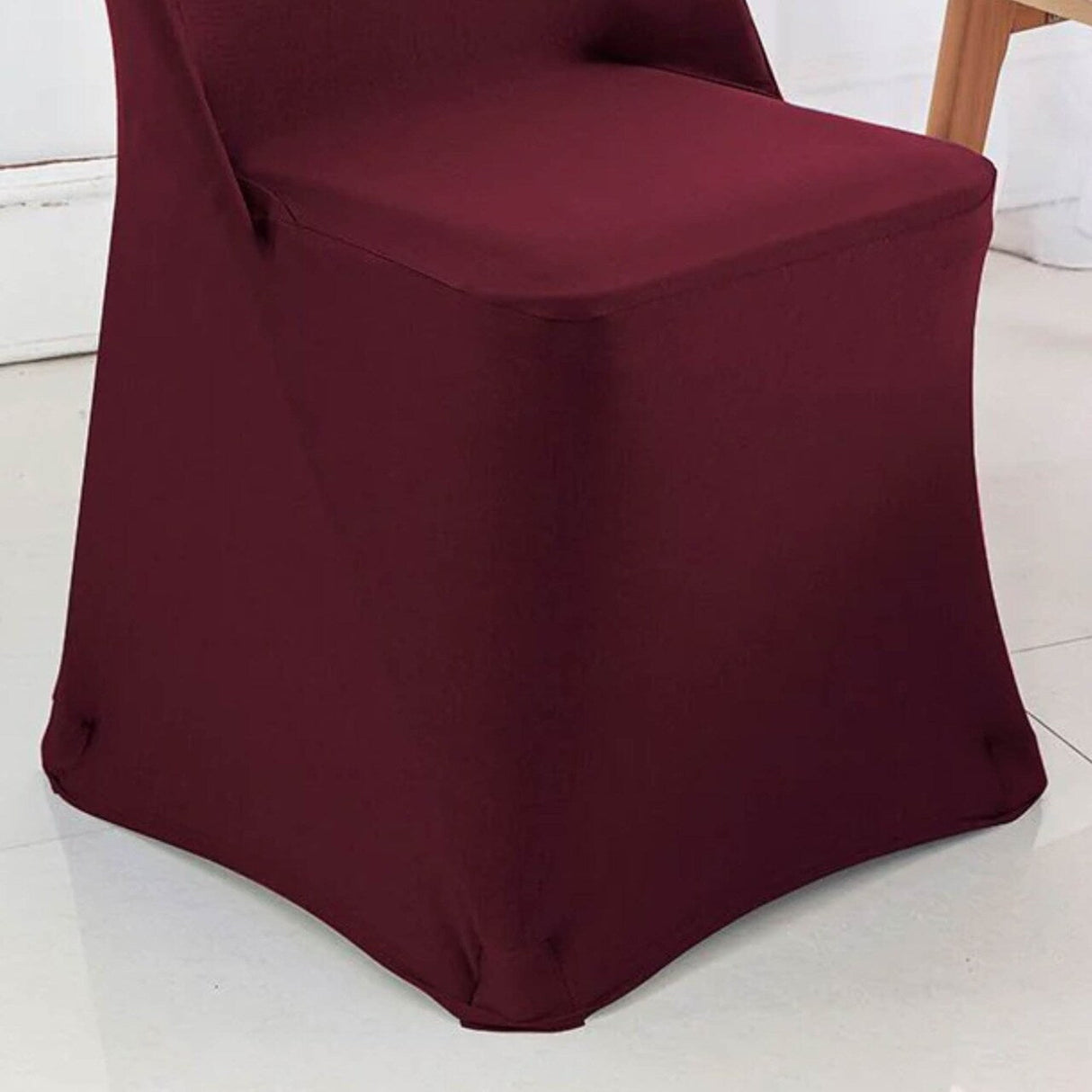 1 Piece Burgundy Stretch Spandex Chair Cover for Elegant Folding Seating