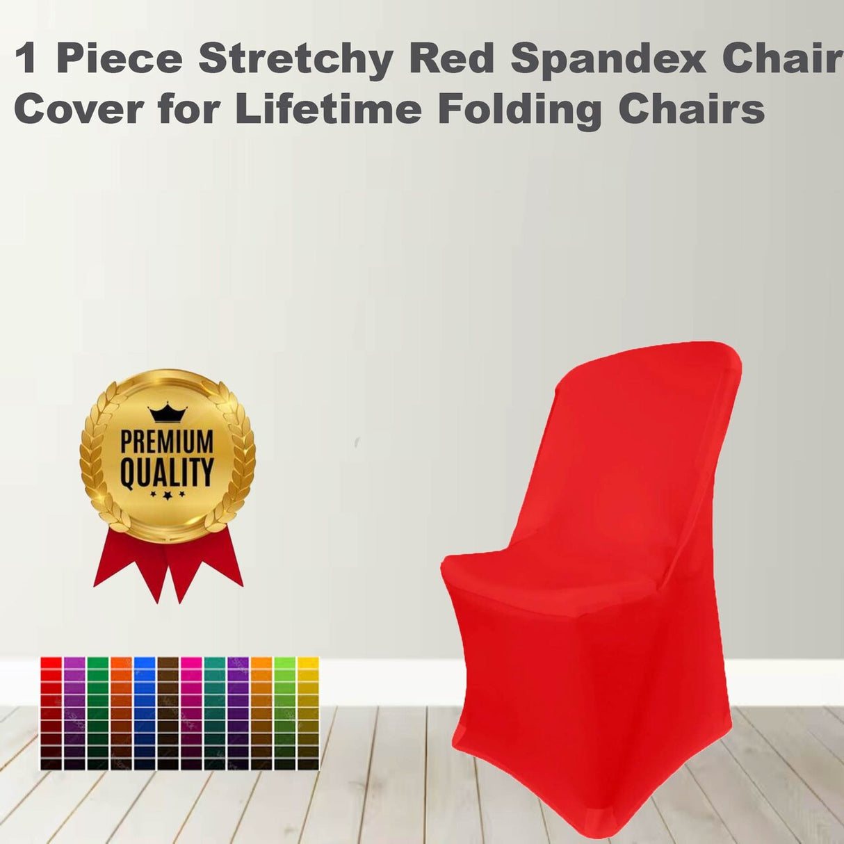 1 Piece Stretchy Red Spandex Chair Cover for Lifetime Folding Chairs