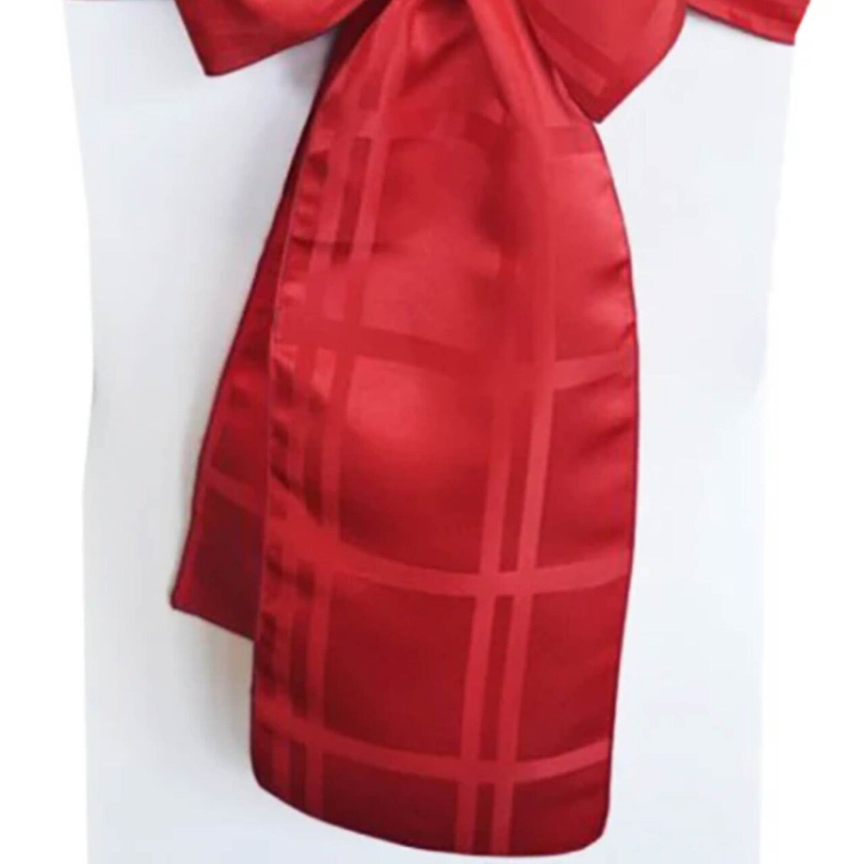 10 Pieces Apple Red Plaid Jacquard Polyester Chair Sashes 7.5"x108" for Elegant Celebrations