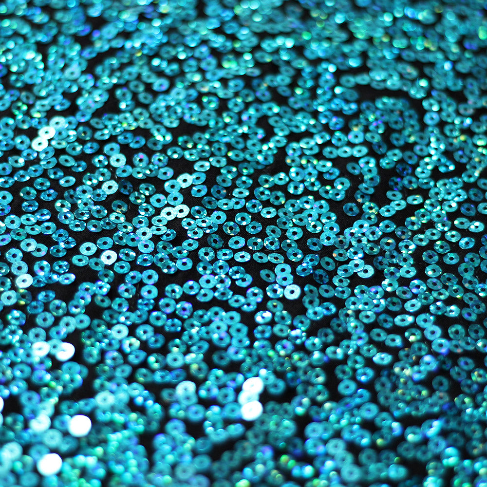 Sequin Showcase Razzle Nylon Spandex Fabric - Assorted Colors, Holographic Round Sequins, 54/56" Width (1 Yard)