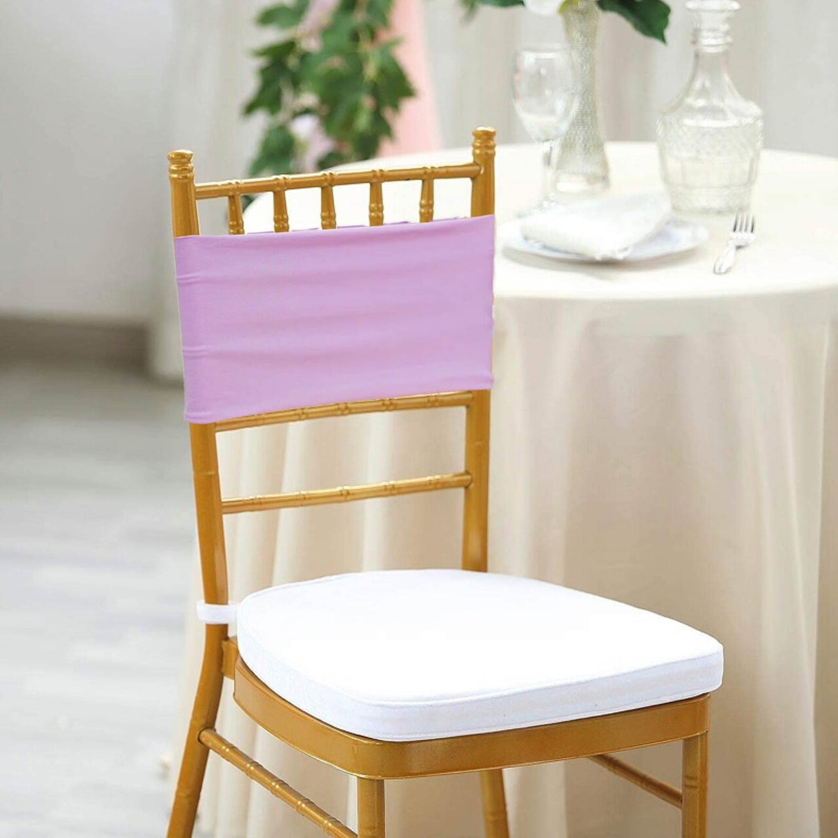 10 Pieces Elegant Lavender Stretch Spandex Chair Bands 7 x 13 Inches