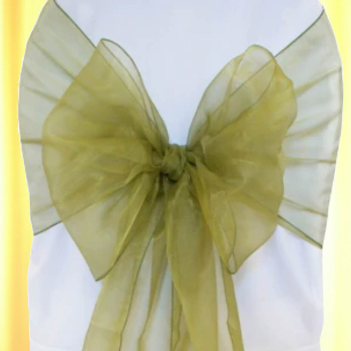 10 Pieces Moss Green Angle End Organza Chair Sashes, 12"x116" Elegant Event Wraps