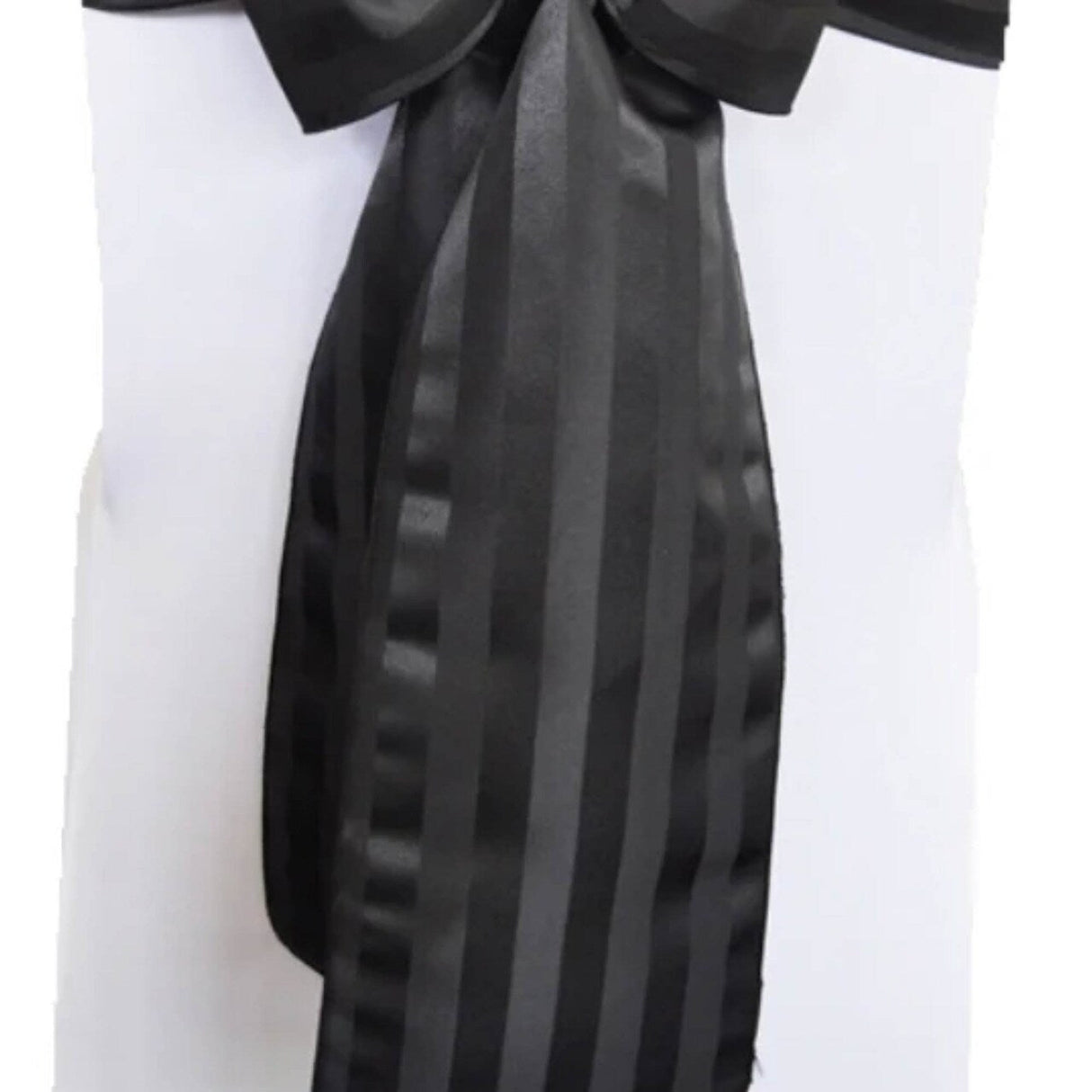 10 Pieces Black Striped Jacquard Polyester Chair Sashes 7.5"x108" for Modern Events