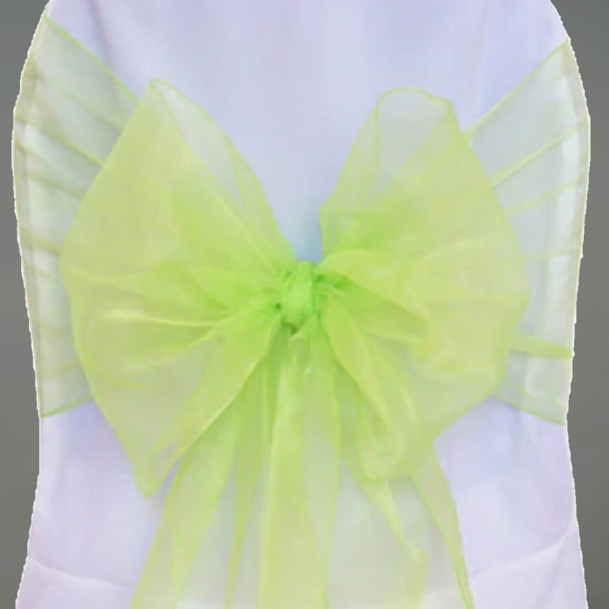 10 Pieces Apple Green Angle End Organza Chair Ties, 12"x116" Party Accessories