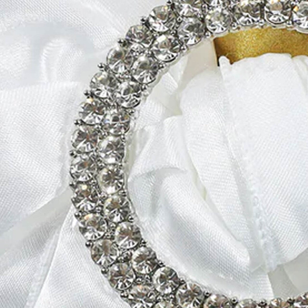 1 Piece Circle Rhinestone Chair Band Buckle Silver Metal Accent 2 Inch Width