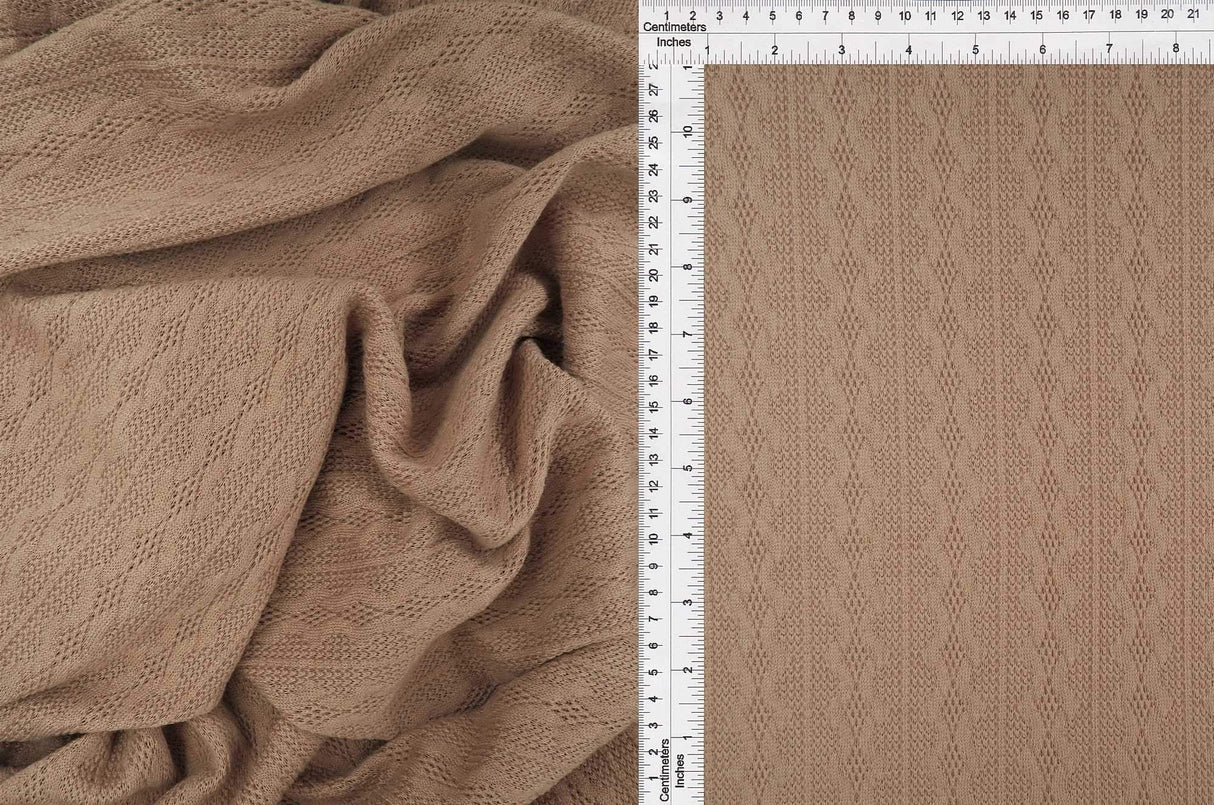 Knit Jacquard Cable Knit Sweater Fabric Stretch Polyester Spandex 58/60 Inches Wide