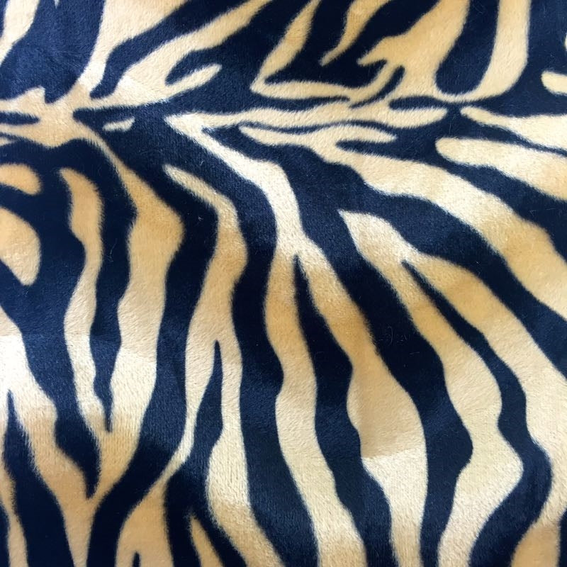 1 Yard Big Zebra Print Velboa Faux Fur Fabric 60" Width