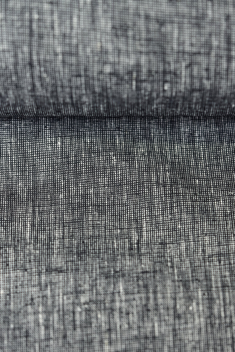 1 Yard Black or Off White 2 Tone Melange Linen Fabric, Midweight Softened 58 Inches Wide